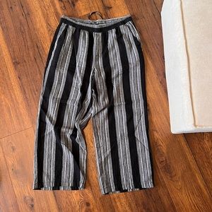 Striped Black and Gray Women's Pants